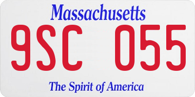 MA license plate 9SC055