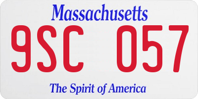 MA license plate 9SC057