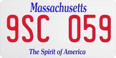 MA license plate 9SC059