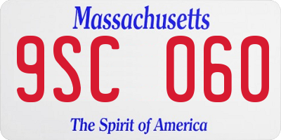 MA license plate 9SC060