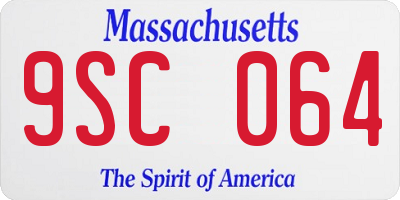 MA license plate 9SC064