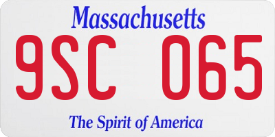 MA license plate 9SC065