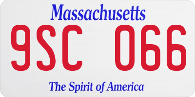 MA license plate 9SC066