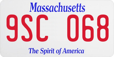 MA license plate 9SC068