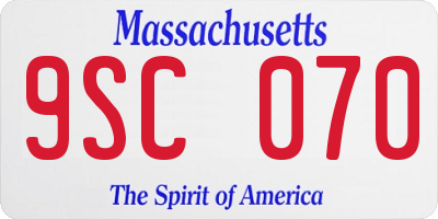 MA license plate 9SC070