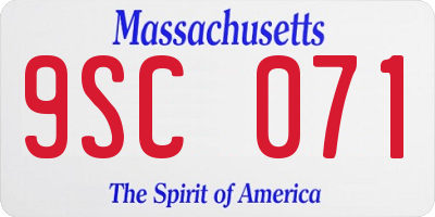 MA license plate 9SC071