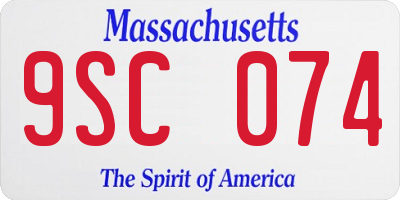 MA license plate 9SC074