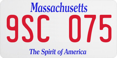 MA license plate 9SC075