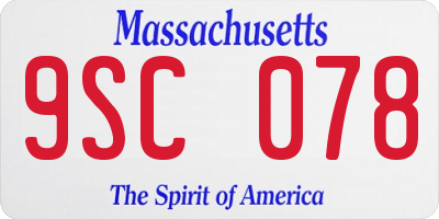 MA license plate 9SC078