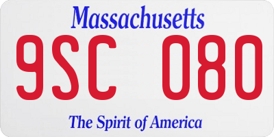 MA license plate 9SC080