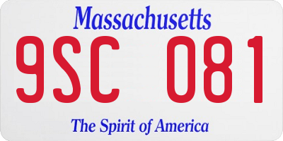 MA license plate 9SC081