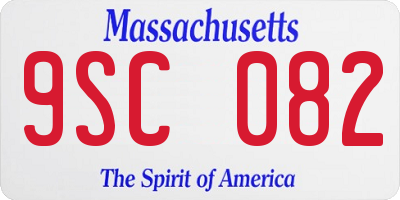 MA license plate 9SC082