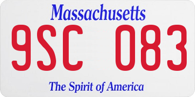 MA license plate 9SC083