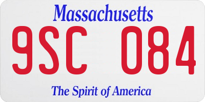 MA license plate 9SC084