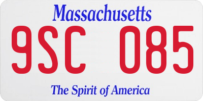 MA license plate 9SC085