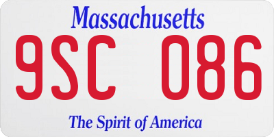 MA license plate 9SC086