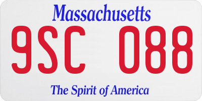 MA license plate 9SC088