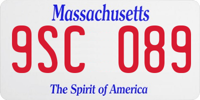 MA license plate 9SC089