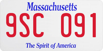 MA license plate 9SC091