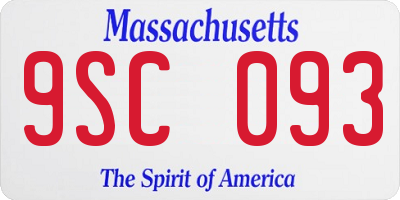 MA license plate 9SC093