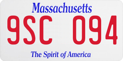 MA license plate 9SC094