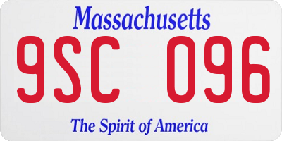 MA license plate 9SC096