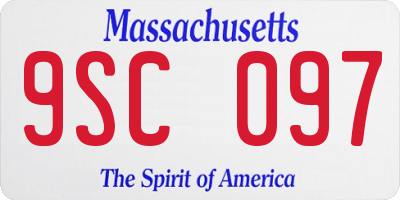 MA license plate 9SC097