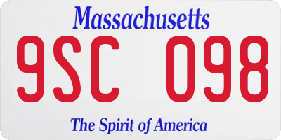 MA license plate 9SC098
