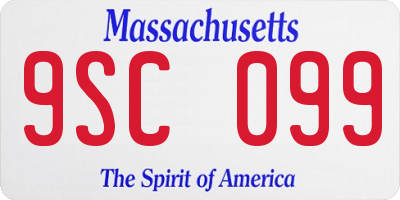 MA license plate 9SC099