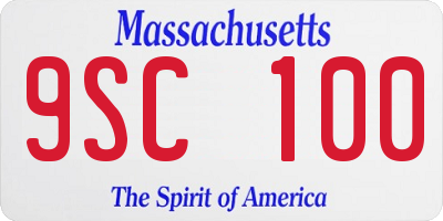 MA license plate 9SC100