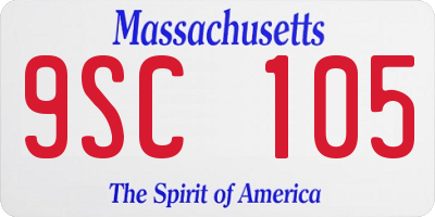 MA license plate 9SC105