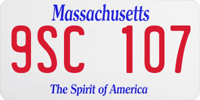 MA license plate 9SC107