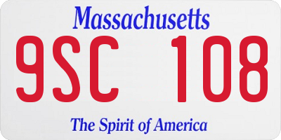 MA license plate 9SC108