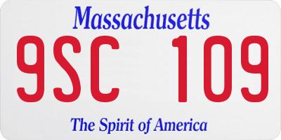 MA license plate 9SC109