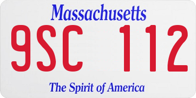 MA license plate 9SC112