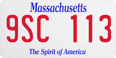 MA license plate 9SC113