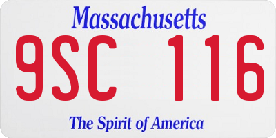 MA license plate 9SC116
