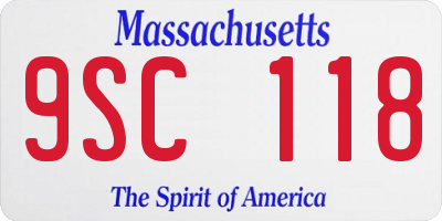 MA license plate 9SC118