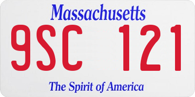MA license plate 9SC121