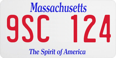 MA license plate 9SC124