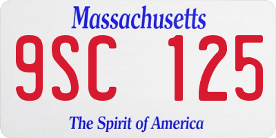 MA license plate 9SC125