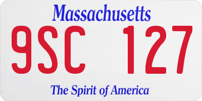 MA license plate 9SC127