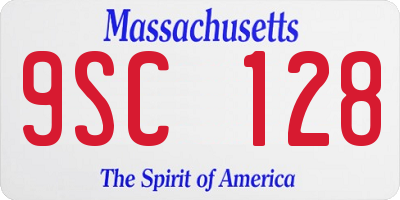 MA license plate 9SC128