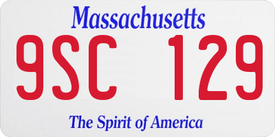 MA license plate 9SC129