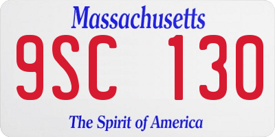 MA license plate 9SC130