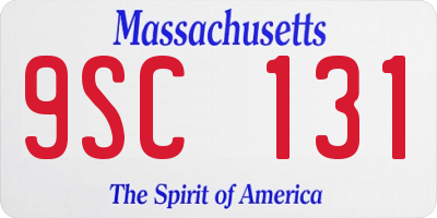 MA license plate 9SC131
