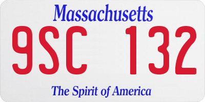 MA license plate 9SC132