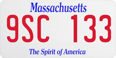 MA license plate 9SC133