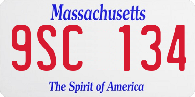 MA license plate 9SC134