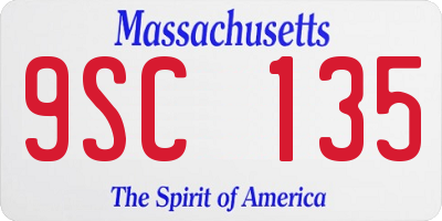 MA license plate 9SC135